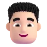 Man: Light Skin Tone, Curly Hair Emoji 👨🏻‍🦱 image - Microsoft 3D Fluent style