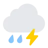 Cloud With Lightning And Rain Emoji ⛈ image - Tossface style