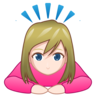 Woman Bowing: Light Skin Tone Emoji 🙇🏻‍♀️ image - Emojidex style