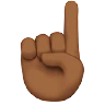 Index Pointing Up: Medium-Dark Skin Tone Emoji ☝🏾 image - Apple style