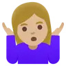 Woman Shrugging: Medium-Light Skin Tone Emoji 🤷🏼‍♀️ image - Google Noto Color style
