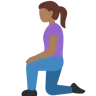 Woman Kneeling: Medium-Dark Skin Tone Emoji 🧎🏾‍♀️ image - Twitter / X (Twemoji) style