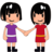 Women Holding Hands: Medium-Light Skin Tone