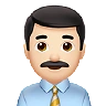 Man Office Worker: Light Skin Tone Emoji 👨🏻‍💼 image - Apple style