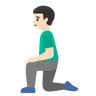 Man Kneeling: Light Skin Tone Emoji 🧎🏻‍♂️ image - Google Noto Color style