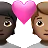Couple With Heart: Person, Person, Dark Skin Tone, Medium Skin Tone