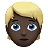 Person: Dark Skin Tone, Blond Hair