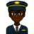 Man Pilot: Dark Skin Tone