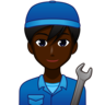 Man Mechanic: Dark Skin Tone Emoji 👨🏿‍🔧 image - Emojidex style