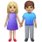 Woman And Man Holding Hands: Medium-Light Skin Tone, Medium Skin Tone