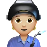 Factory Worker: Medium-Light Skin Tone Emoji 🧑🏼‍🏭 image - Apple style