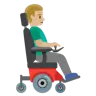 Man In Motorized Wheelchair Facing Right: Medium-Light Skin Tone Emoji 👨🏼‍🦼‍➡️ image - Google Noto Color style