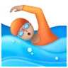 Person Swimming: Medium-Light Skin Tone Emoji 🏊🏼 image - Samsung style