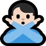Man Gesturing No: Light Skin Tone Emoji 🙅🏻‍♂️ image - Microsoft Windows 10 Segoe UI Emoji style