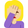 Woman Facepalming: Medium-Light Skin Tone Emoji 🤦🏼‍♀️ image - Twitter / X (Twemoji) style
