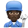 Mechanic: Dark Skin Tone Emoji 🧑🏿‍🔧 image - WhatsApp style