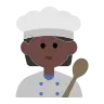 Cook: Dark Skin Tone Emoji 🧑🏿‍🍳 image - Tossface style