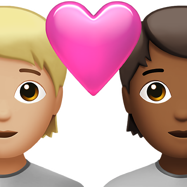 Couple With Heart: Person, Person, Medium-Light Skin Tone, Medium-Dark Skin Tone