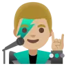 Man Singer: Medium-Light Skin Tone Emoji 👨🏼‍🎤 image - Google Noto Color style
