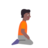 Person Kneeling Facing Right: Medium-Dark Skin Tone