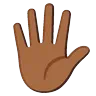 Hand With Fingers Splayed: Medium-Dark Skin Tone Emoji 🖐🏾 image - Google Noto Color Animated style