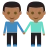Men Holding Hands: Medium-Dark Skin Tone
