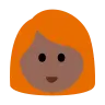 Woman: Medium-Dark Skin Tone, Red Hair Emoji 👩🏾‍🦰 image - Tossface style