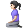 Woman Kneeling: Light Skin Tone Emoji 🧎🏻‍♀️ image - Samsung style