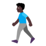 Man Walking: Dark Skin Tone Emoji 🚶🏿‍♂️ image - Microsoft Classic 2D style