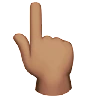 Backhand Index Pointing Up: Medium Skin Tone Emoji 👆🏽 image - Apple style