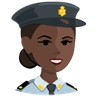 Police Officer: Dark Skin Tone Emoji 👮🏿 image - Facebook Messenger (2016) style