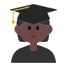 Student: Dark Skin Tone Emoji 🧑🏿‍🎓 image - Tossface style