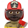Man Firefighter: Dark Skin Tone Emoji 👨🏿‍🚒 image - Apple style
