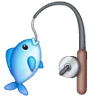 Caña de pescar y pescado Emoji 🎣 image - Samsung style