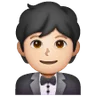 Person In Tuxedo: Light Skin Tone Emoji 🤵🏻 image - Samsung style