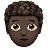 Person: Dark Skin Tone, Curly Hair