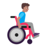 Man In Manual Wheelchair Facing Right: Medium Skin Tone Emoji 👨🏽‍🦽‍➡️ image - Microsoft Classic 2D style