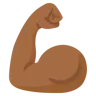 Flexed Biceps: Medium-Dark Skin Tone Emoji 💪🏾 image - Google Noto Color style