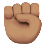 Raised Fist: Medium Skin Tone Emoji ✊🏽 image - Apple style