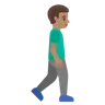 Man Walking Facing Right: Medium Skin Tone Emoji 🚶🏽‍♂️‍➡️ image - Google Noto Color style