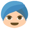 Person Wearing Turban: Medium-Light Skin Tone Emoji 👳🏼 image - EmojiTwo style