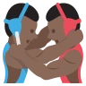 People Wrestling: Dark Skin Tone Emoji 🤼🏿 image - EmojiTwo style