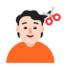 Person Getting Haircut: Light Skin Tone Emoji 💇🏻 image - Microsoft Classic 2D style