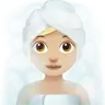 Woman In Steamy Room: Medium-Light Skin Tone Emoji 🧖🏼‍♀️ image - Apple style