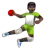 Person Playing Handball: Dark Skin Tone