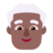 Man: Medium-Dark Skin Tone, White Hair
