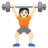 Person Lifting Weights: Light Skin Tone