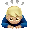 Man Bowing: Medium-Light Skin Tone Emoji 🙇🏼‍♂️ image - Apple style