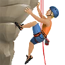 Man Climbing: Medium-Light Skin Tone Emoji 🧗🏼‍♂️ image - Apple style