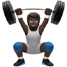 Person Lifting Weights: Dark Skin Tone Emoji 🏋🏿 image - Apple style
